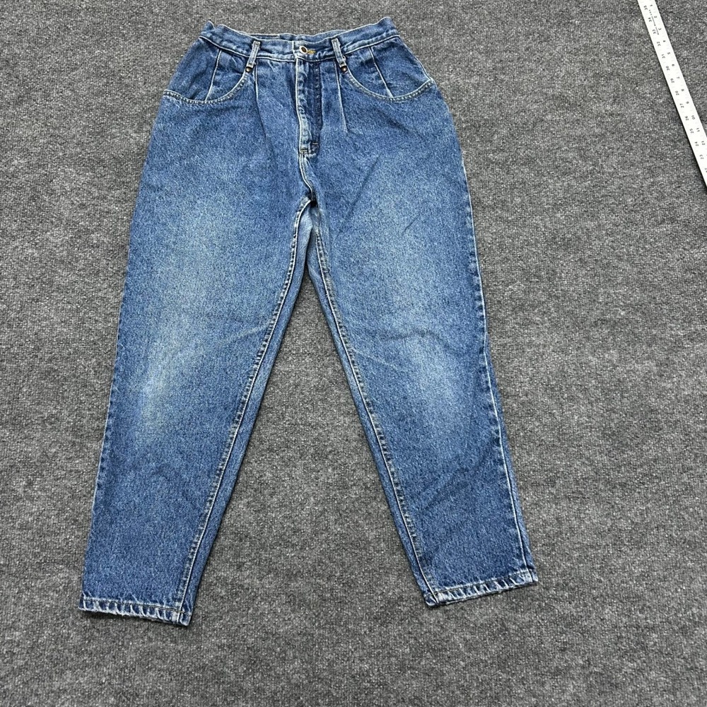 Lee Jeans Womens Size 10 PET Blue Pleated Mom High Waisted Denim Made in USA